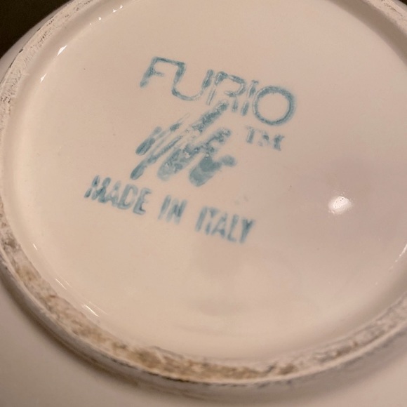 Furio Italy Hand Painted Spongeware Christmas Tree Serving Bowl - Picture 4 of 5